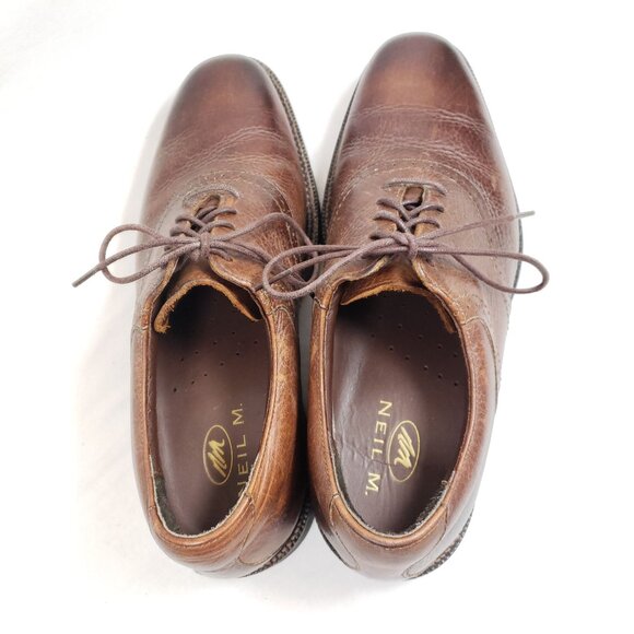Neil M. Men's Size 8.5 Brown Leather Plain Toe Oxford - Picture 7 of 9